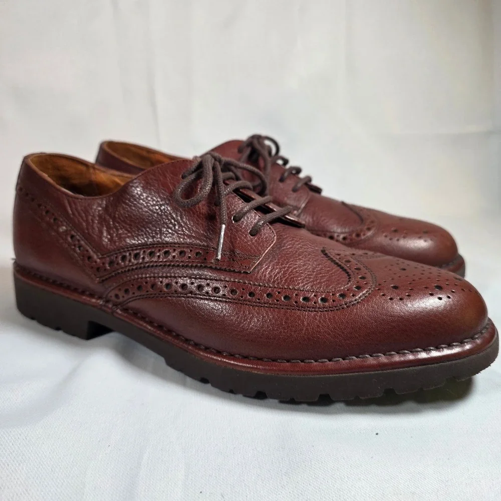 Rockport DressSports Mens 9M Brown Leather Wingtip‎ Brogue Oxford Shoes